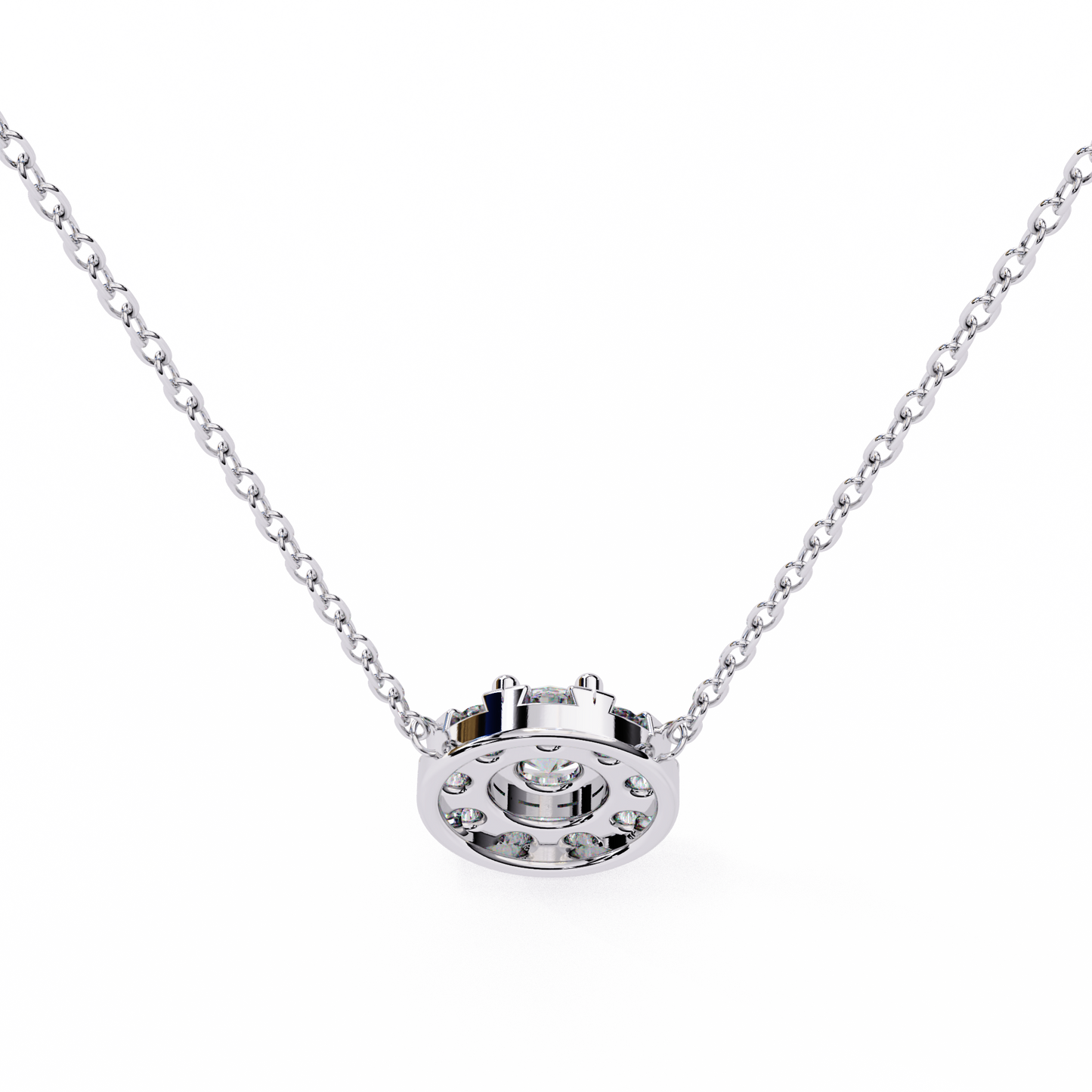 halo brilliance lab grown diamond necklace