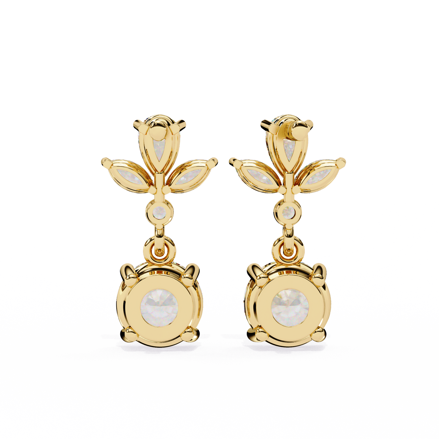 petal dew drop lab grown diamond studs