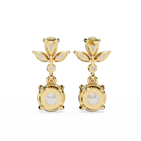 Petal Dew Drop Lab Grown Diamond Studs - Ophiratbf