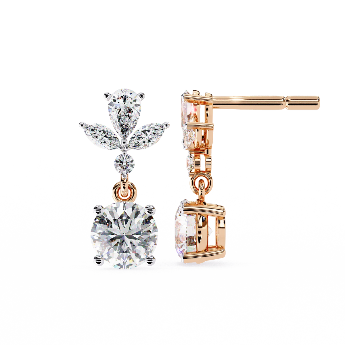 Petal Dew Drop Lab Grown Diamond Studs - Ophiratbf