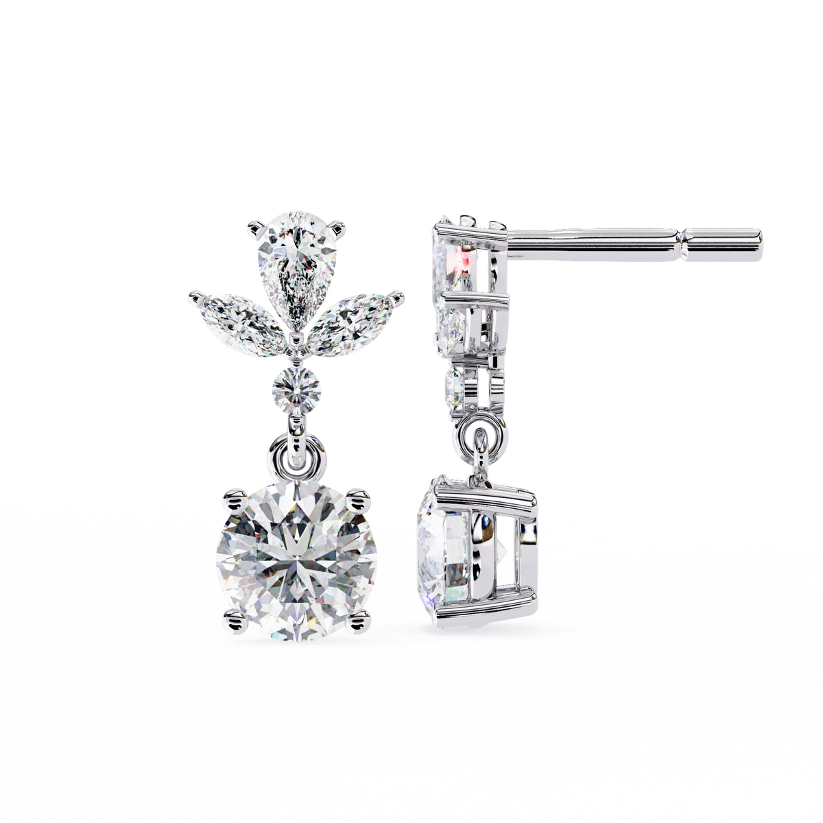 Petal Dew Drop Lab Grown Diamond Studs - Ophiratbf