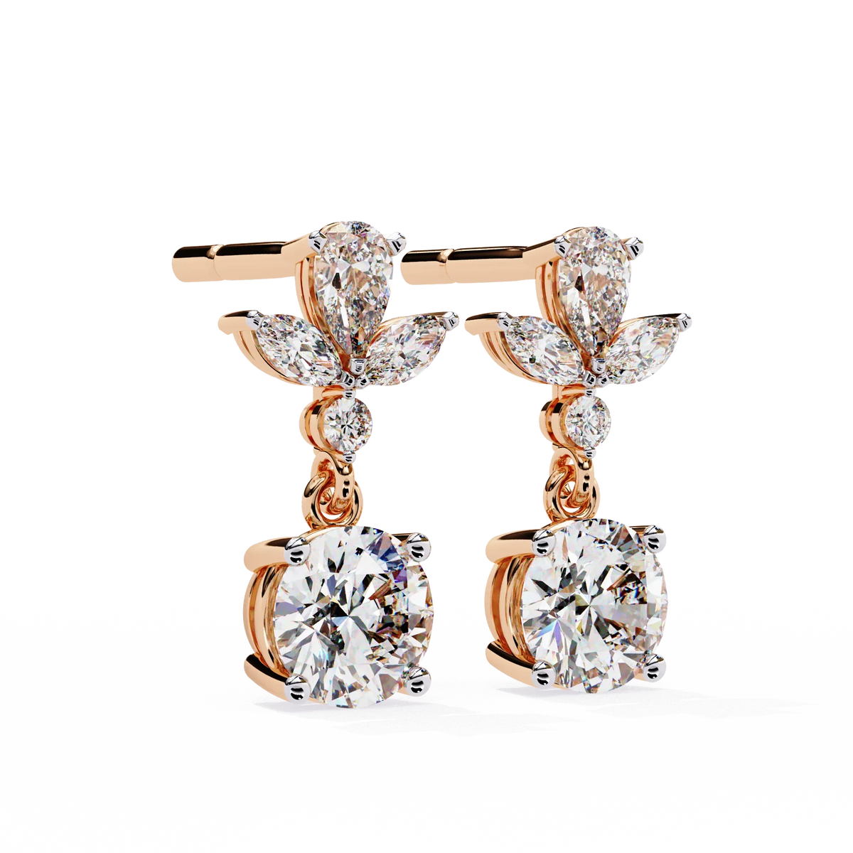 Petal Dew Drop Lab Grown Diamond Studs - Ophiratbf