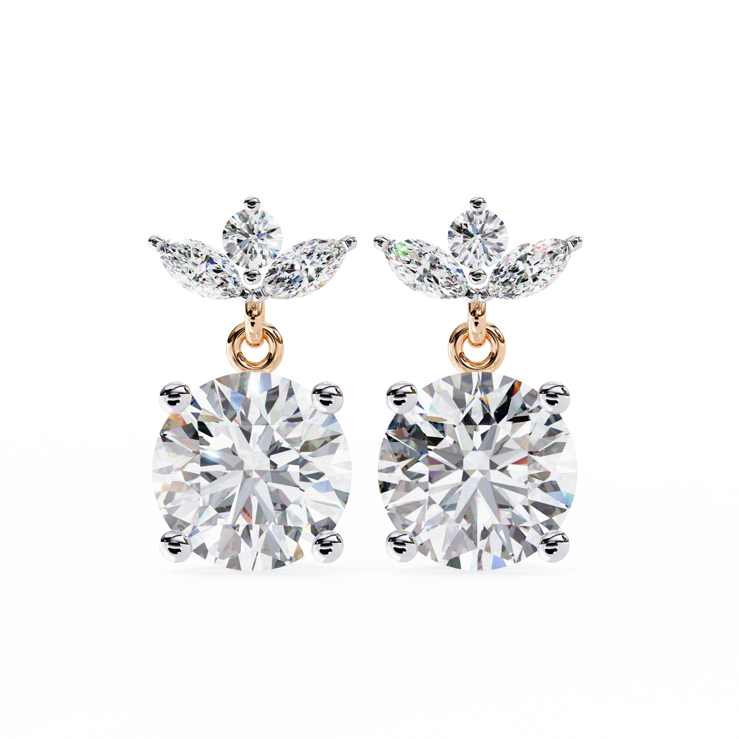 celeste marquise drop lab grown diamond studs