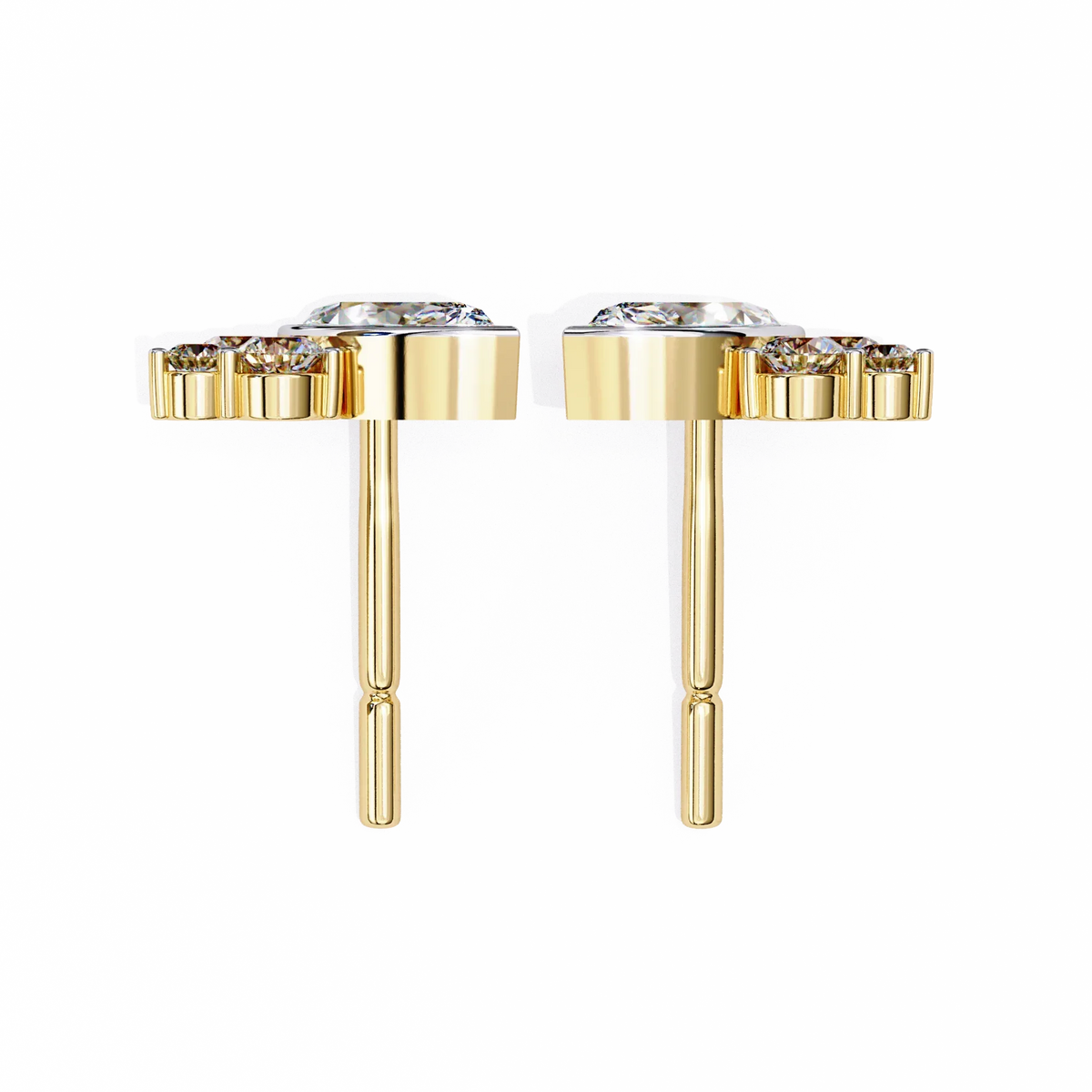 Bliss Marquise & Pear Bezel Lab Grown Diamond Studs - Ophiratbf