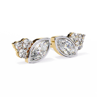 Bliss Marquise & Pear Bezel Lab Grown Diamond Studs - Ophiratbf