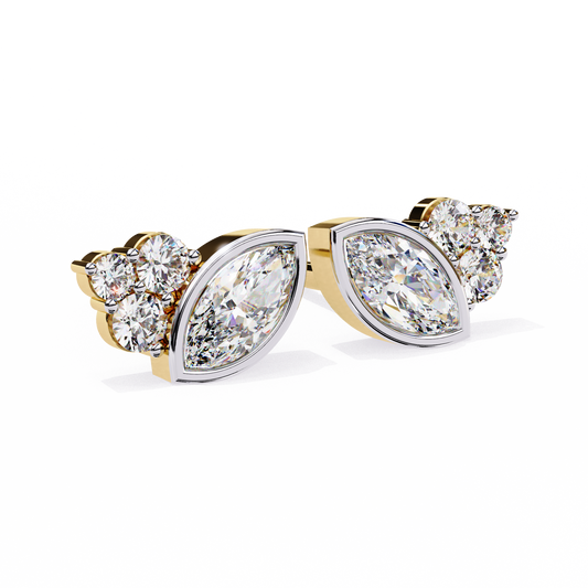 Bliss Marquise & Pear Bezel Lab Grown Diamond Studs