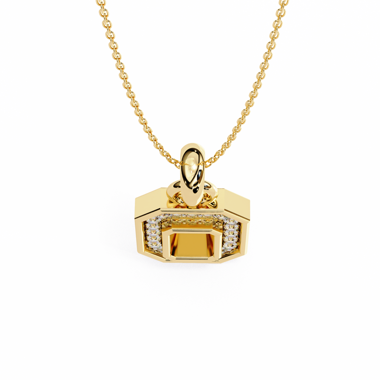 geo halo lab grown diamond pendant