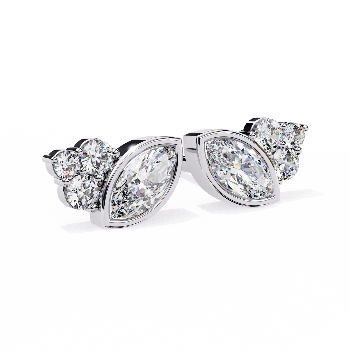 Bliss Marquise & Pear Bezel Lab Grown Diamond Studs - Ophiratbf