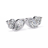 Bliss Marquise & Pear Bezel Lab Grown Diamond Studs - Ophiratbf