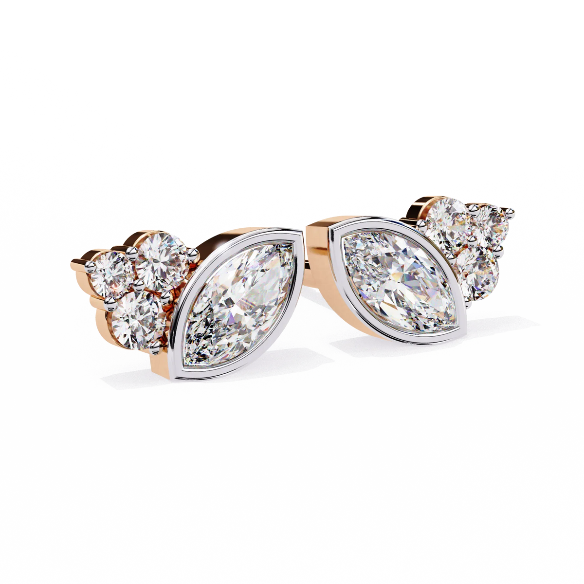Bliss Marquise & Pear Bezel Lab Grown Diamond Studs - Ophiratbf