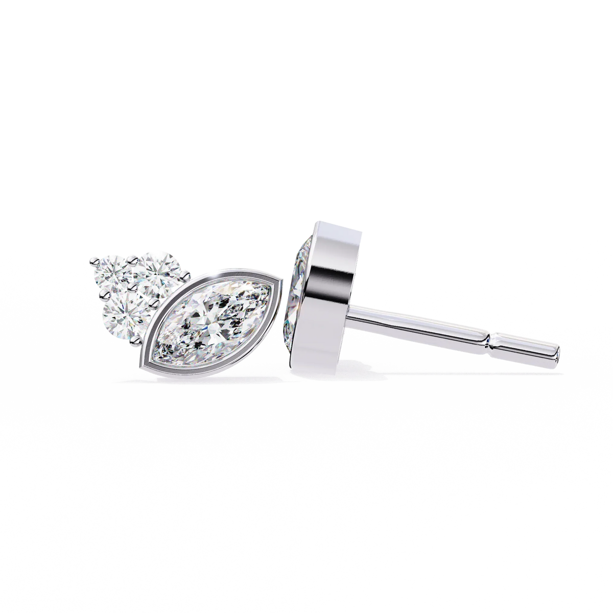 Bliss Marquise & Pear Bezel Lab Grown Diamond Studs - Ophiratbf