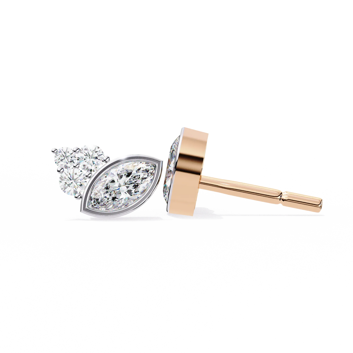 Bliss Marquise & Pear Bezel Lab Grown Diamond Studs - Ophiratbf