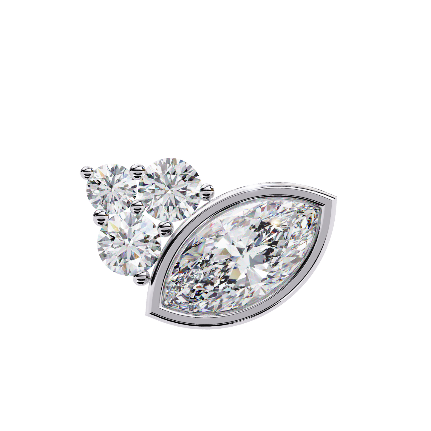 bliss marquise & pear bezel lab grown diamond studs