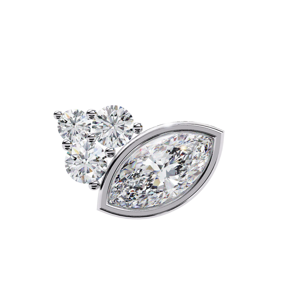 Bliss Marquise & Pear Bezel Lab Grown Diamond Studs - Ophiratbf