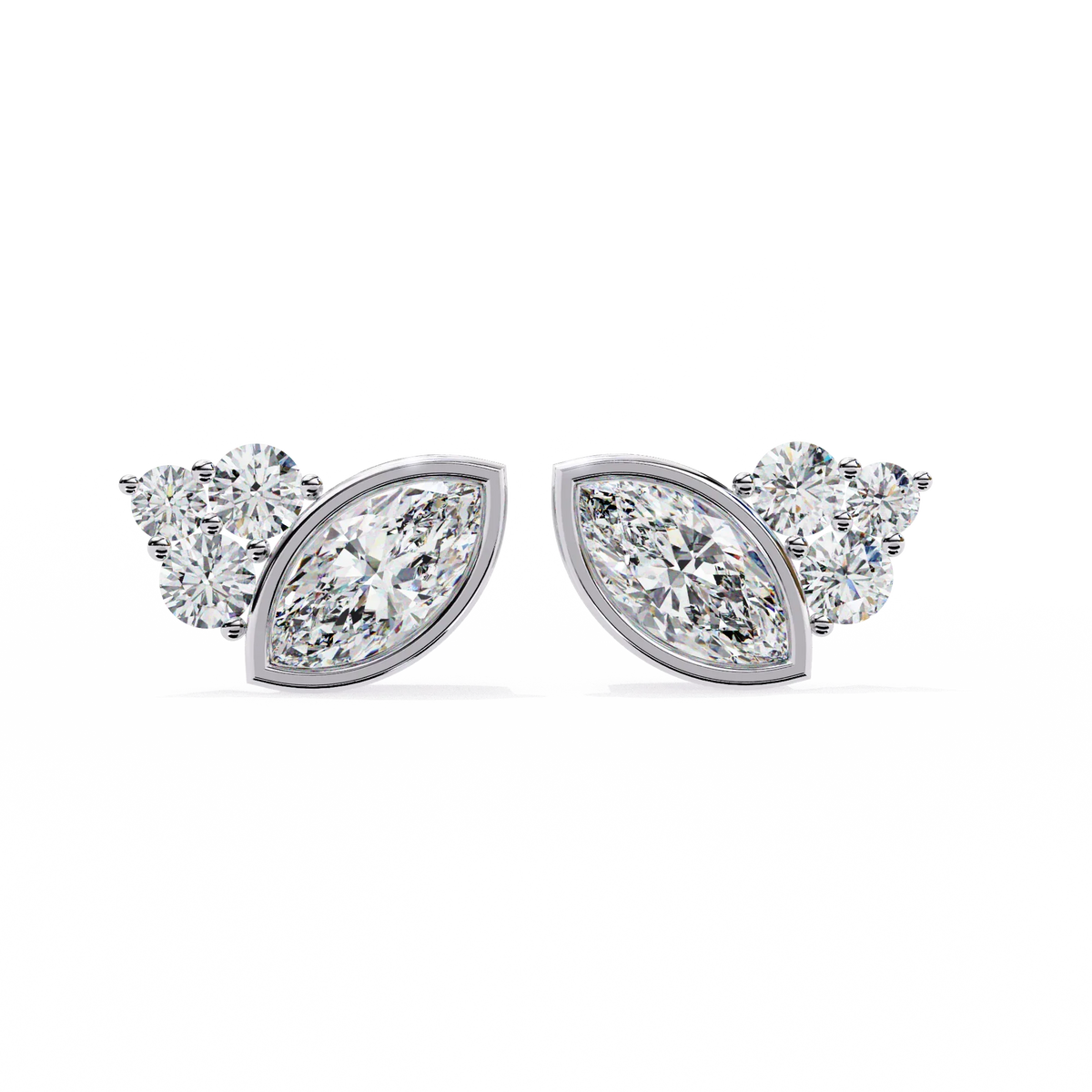 Bliss Marquise & Pear Bezel Lab Grown Diamond Studs - Ophiratbf