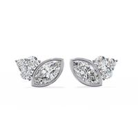 Bliss Marquise & Pear Bezel Lab Grown Diamond Studs - Ophiratbf