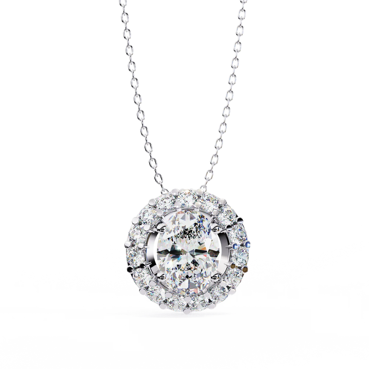 Opaline Halo Oval Lab Grown Diamond Pendant - Ophiratbf