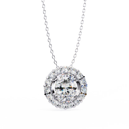 Opaline Halo Oval Lab Grown Diamond Pendant