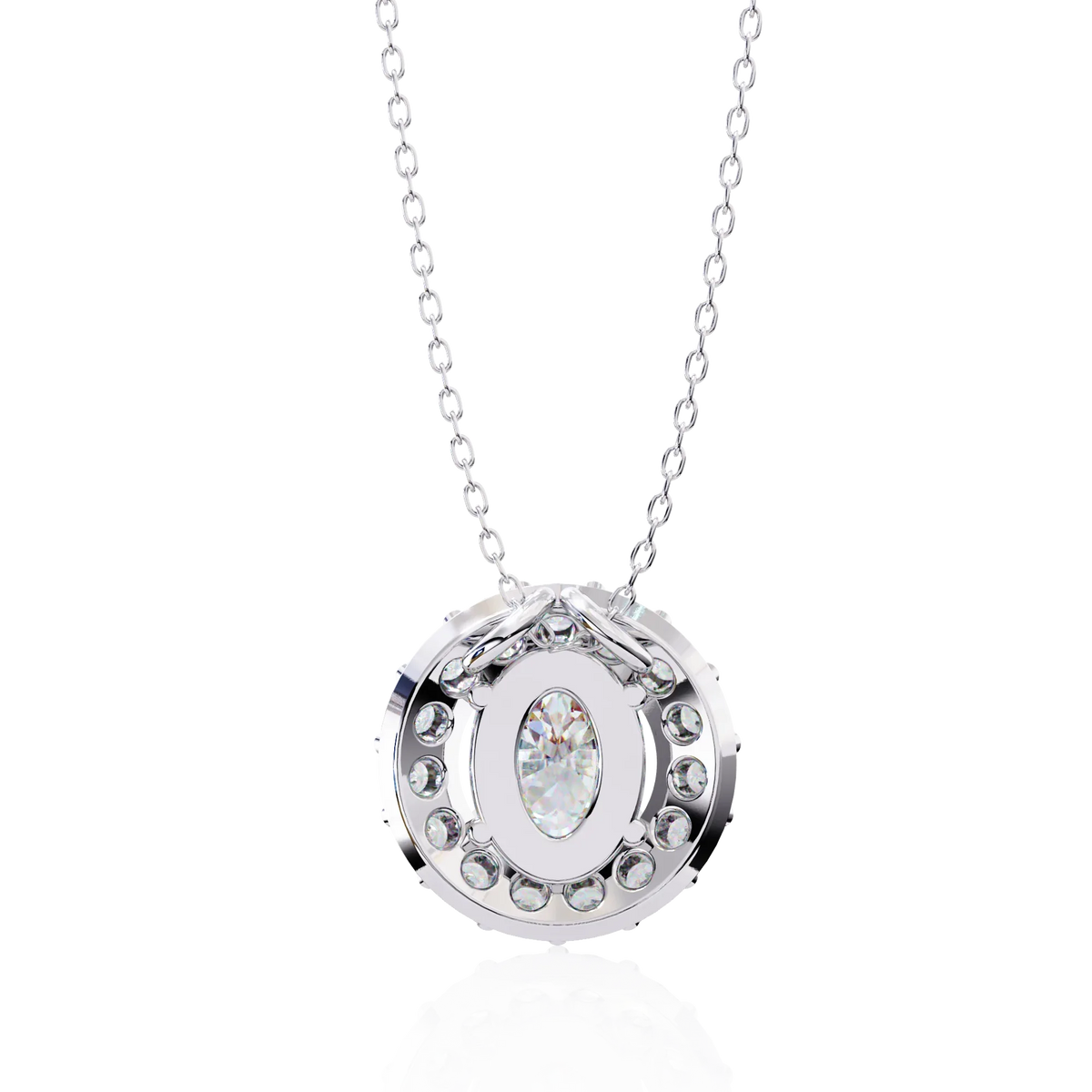 Opaline Halo Oval Lab Grown Diamond Pendant - Ophiratbf