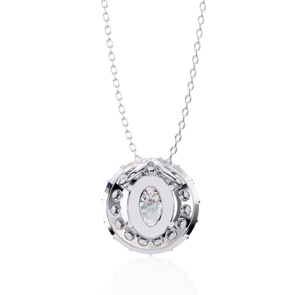 Opaline Halo Oval Lab Grown Diamond Pendant