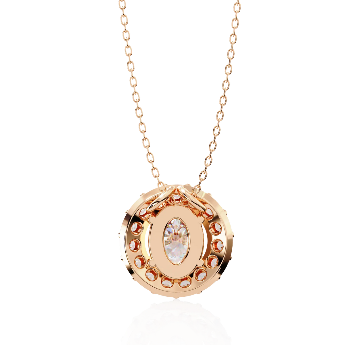 Opaline Halo Oval Lab Grown Diamond Pendant - Ophiratbf