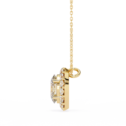 Opaline Halo Oval Lab Grown Diamond Pendant