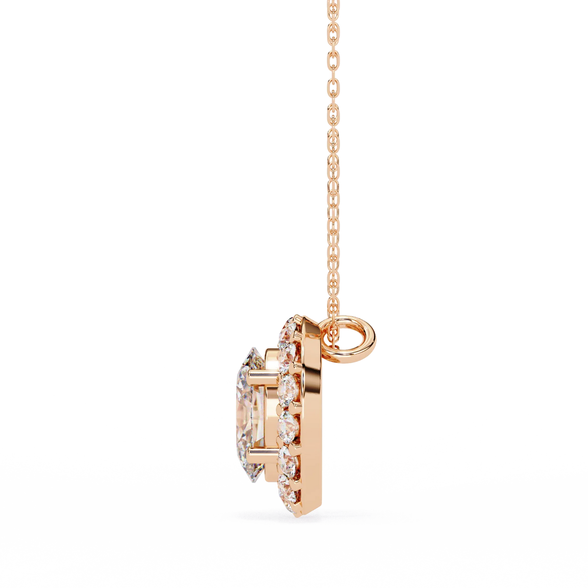 Opaline Halo Oval Lab Grown Diamond Pendant - Ophiratbf