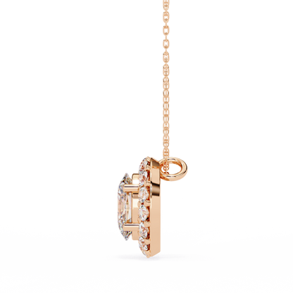 Opaline Halo Oval Lab Grown Diamond Pendant