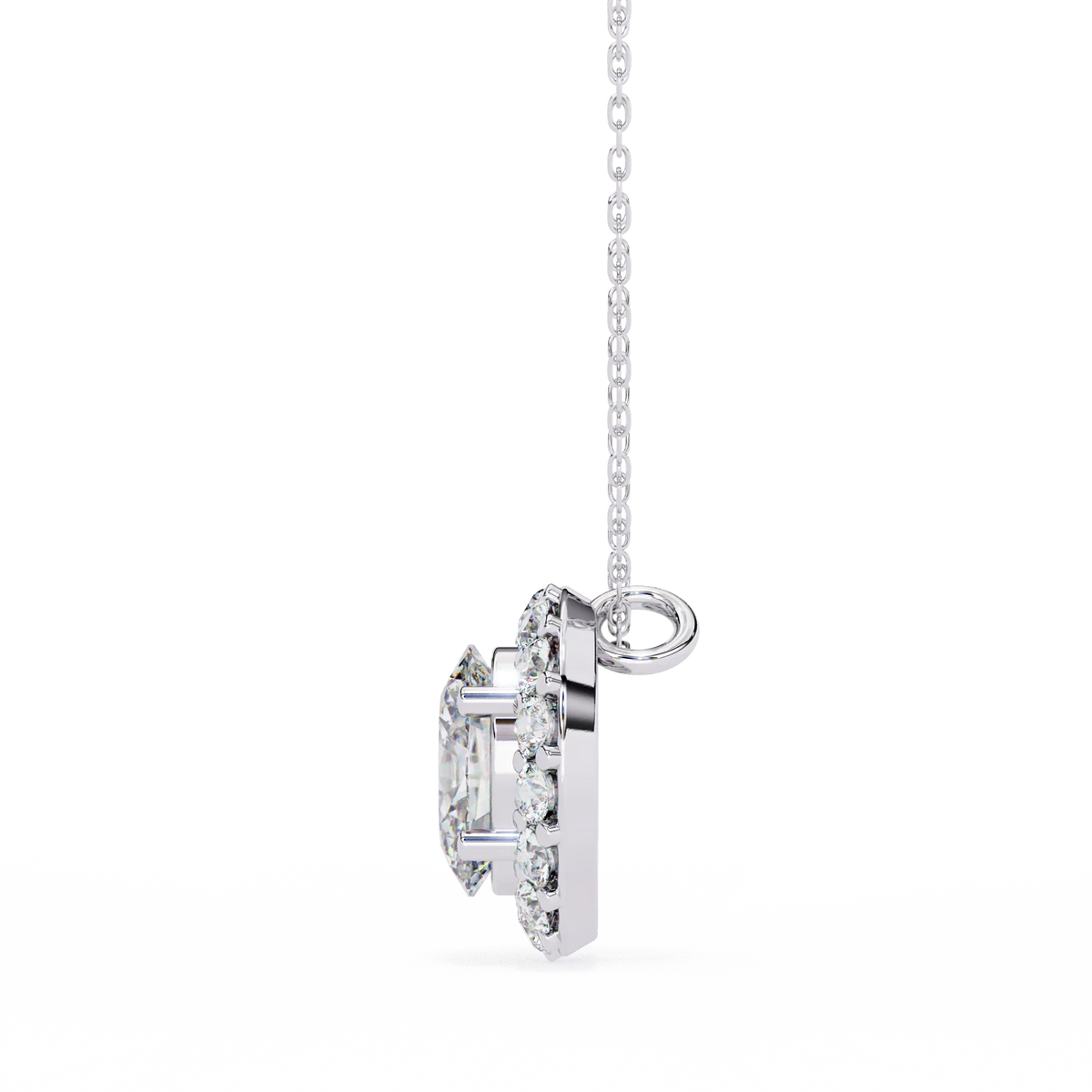 Opaline Halo Oval Lab Grown Diamond Pendant - Ophiratbf