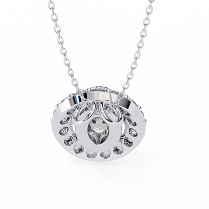 Opaline Halo Oval Lab Grown Diamond Pendant