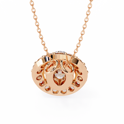 Opaline Halo Oval Lab Grown Diamond Pendant