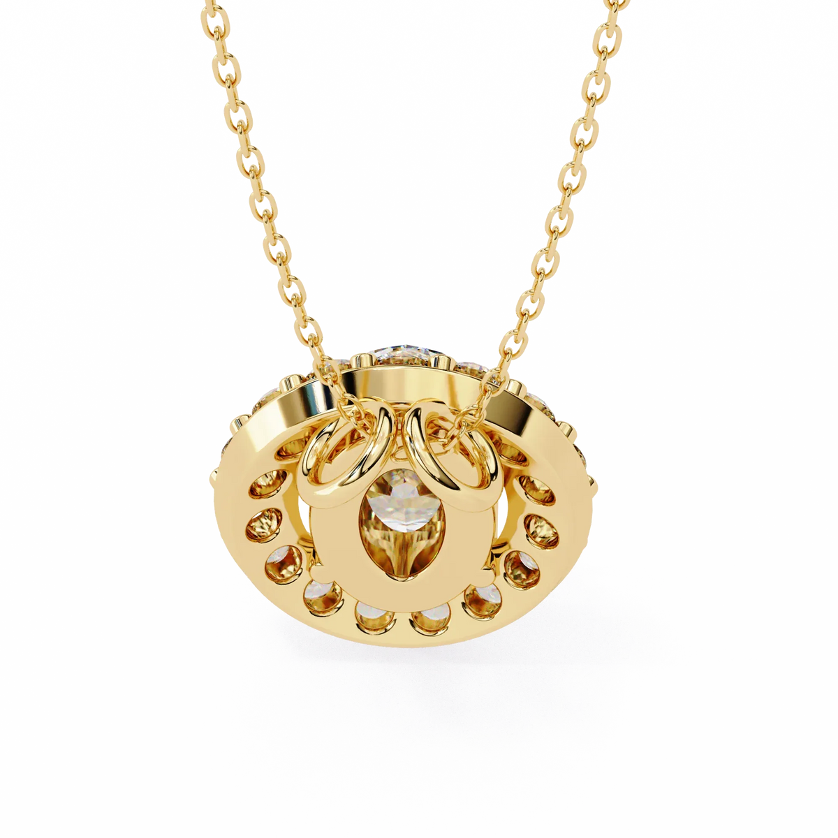 Opaline Halo Oval Lab Grown Diamond Pendant - Ophiratbf