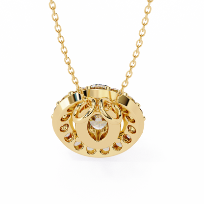Opaline Halo Oval Lab Grown Diamond Pendant