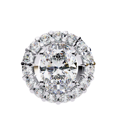 Opaline Halo Oval Lab Grown Diamond Pendant