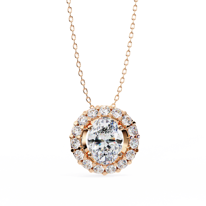 Opaline Halo Oval Lab Grown Diamond Pendant