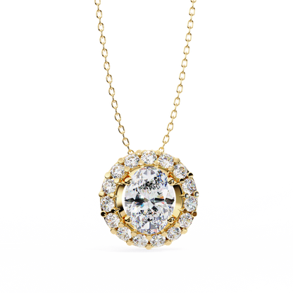 Opaline Halo Oval Lab Grown Diamond Pendant