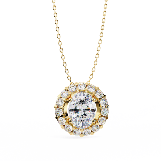 Opaline Halo Oval Lab Grown Diamond Pendant