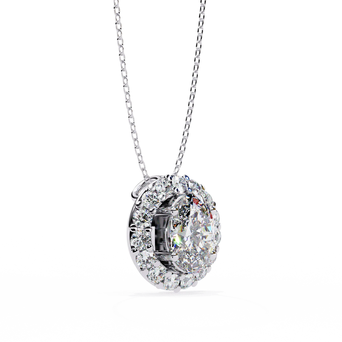 Opaline Halo Oval Lab Grown Diamond Pendant - Ophiratbf
