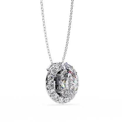 Opaline Halo Oval Lab Grown Diamond Pendant