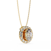 Opaline Halo Oval Lab Grown Diamond Pendant - Ophiratbf