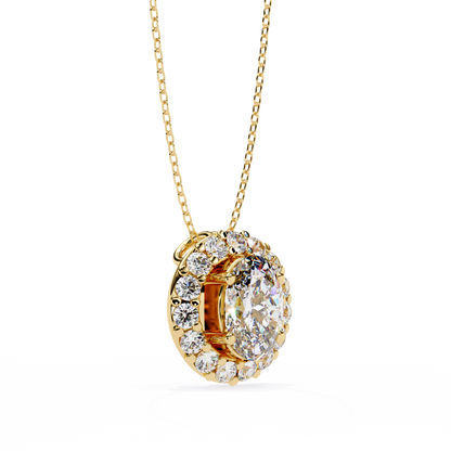Opaline Halo Oval Lab Grown Diamond Pendant