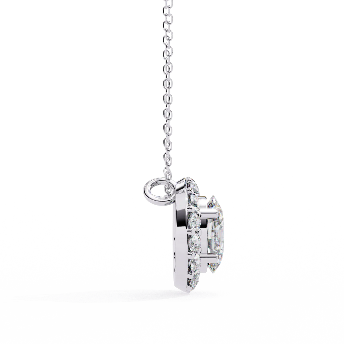 Opaline Halo Oval Lab Grown Diamond Pendant - Ophiratbf