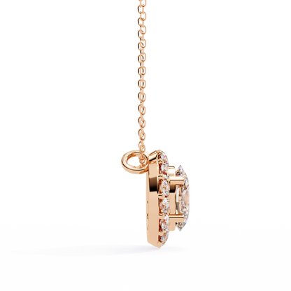 Opaline Halo Oval Lab Grown Diamond Pendant