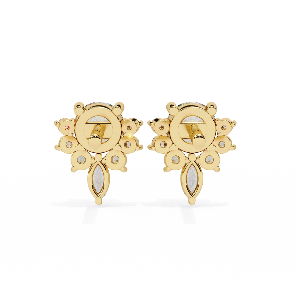 Gala Art Deco Marquise Cluster Lab Grown Diamond Studs - Ophiratbf