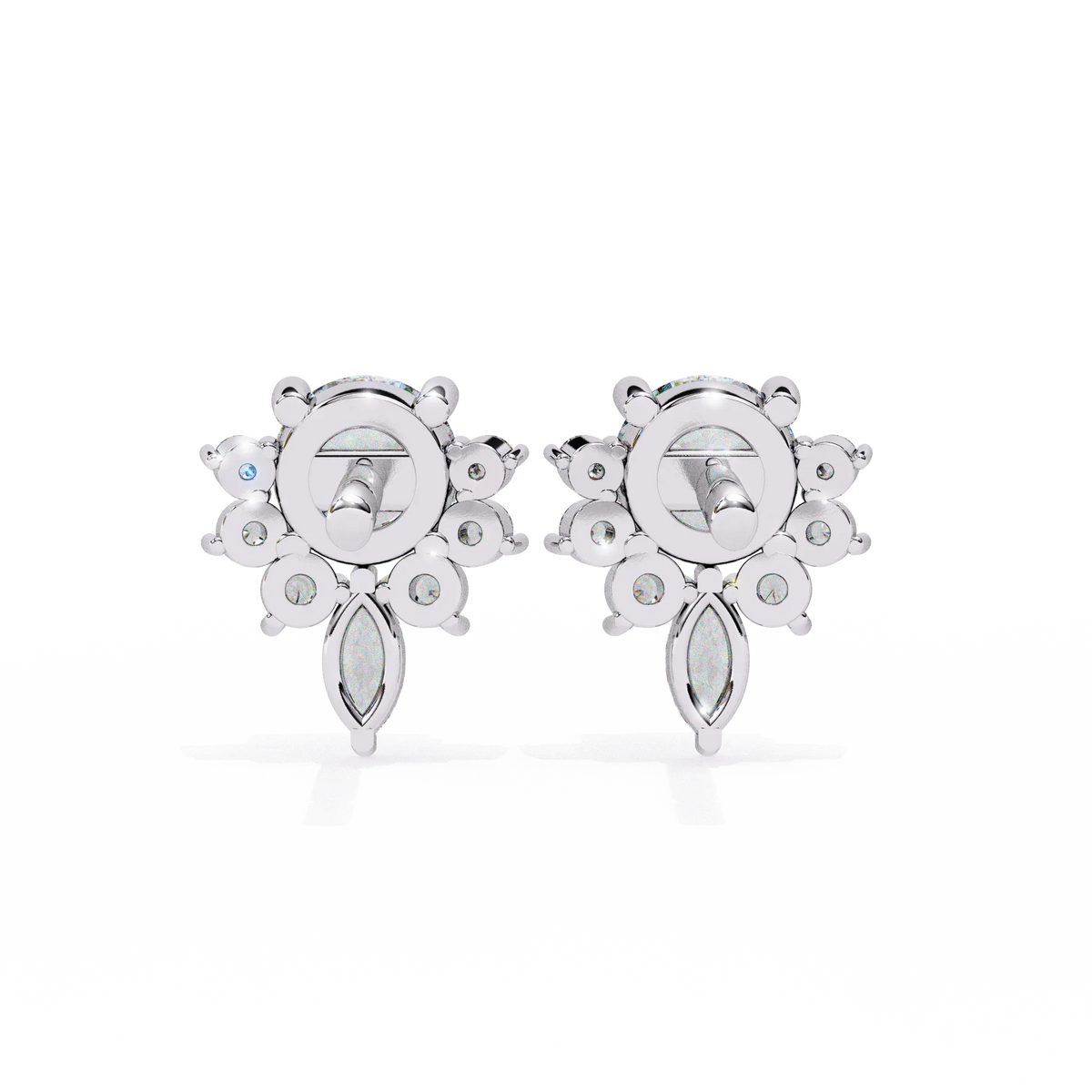 Gala Art Deco Marquise Cluster Lab Grown Diamond Studs - Ophiratbf