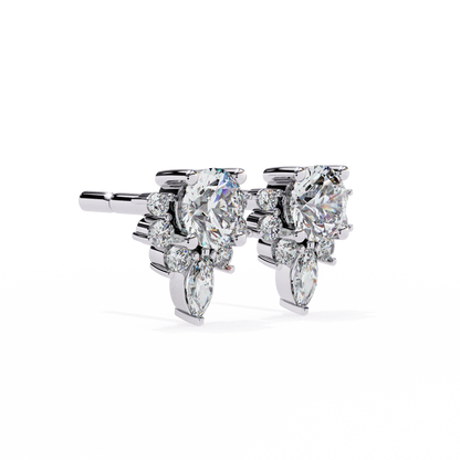 Gala Art Deco Marquise Cluster Lab Grown Diamond Studs
