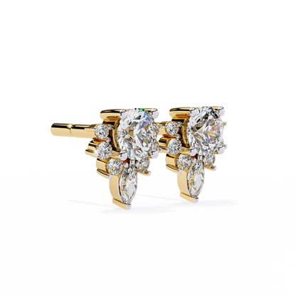 Gala Art Deco Marquise Cluster Lab Grown Diamond Studs