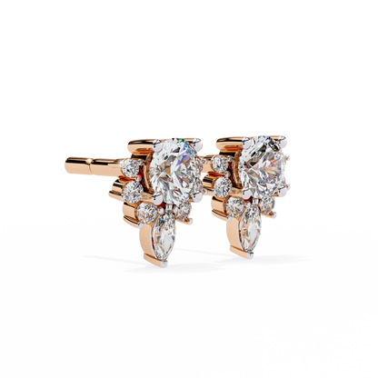 Gala Art Deco Marquise Cluster Lab Grown Diamond Studs