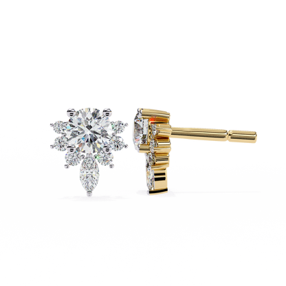 Gala Art Deco Marquise Cluster Lab Grown Diamond Studs