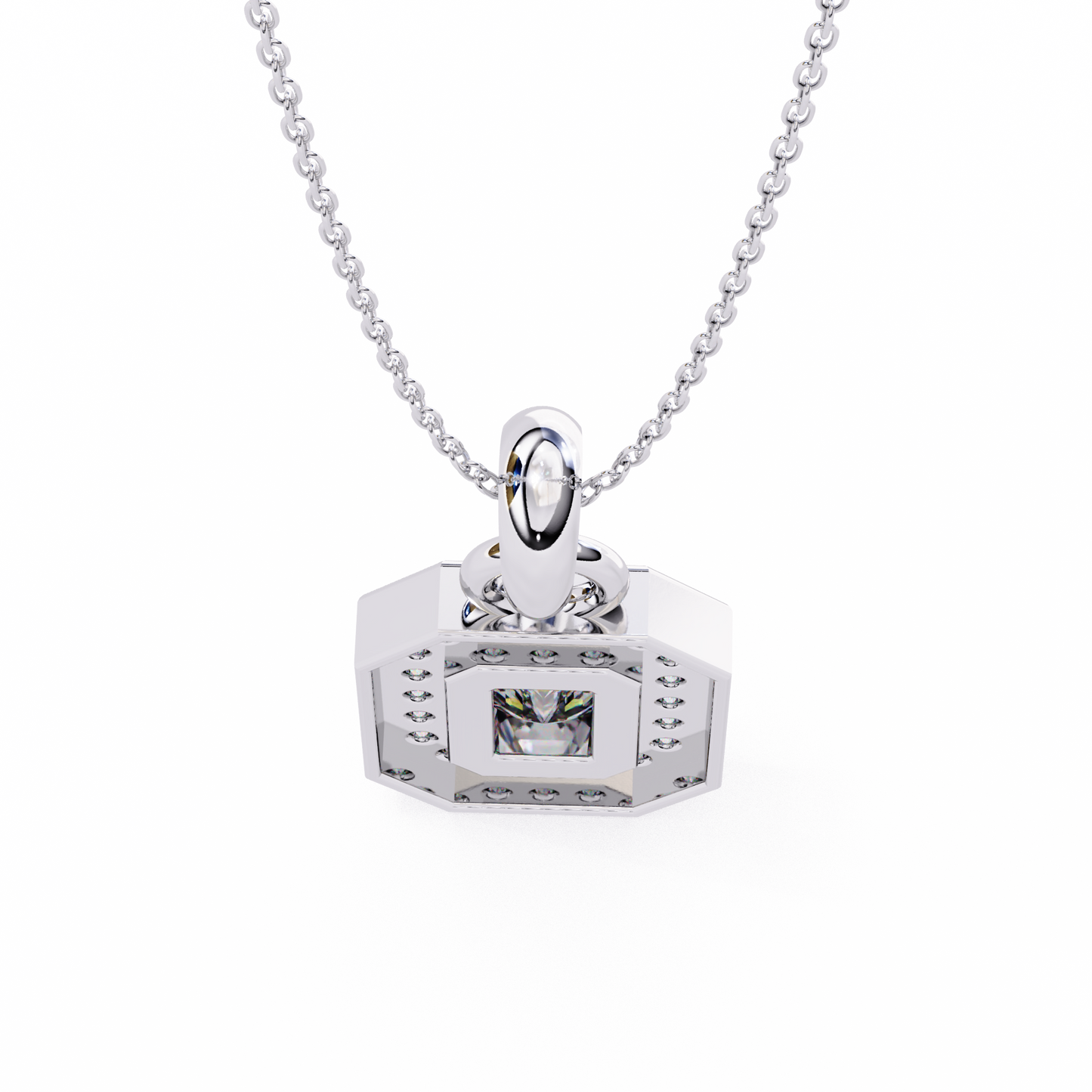 imperia double halo lab grown diamond pendant